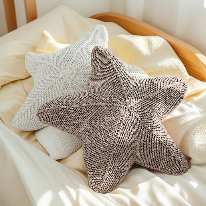 新ins风手工针织款简约纯色抱枕北欧风沙发装饰卧室新款设计师款
