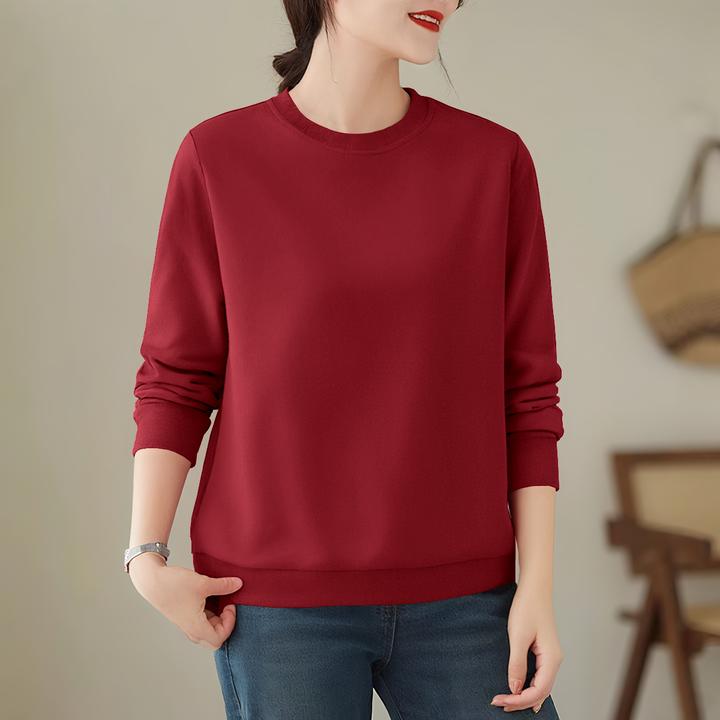 简约通勤休闲运动秋冬女士新款时尚洋气加绒加厚圆领卫衣通勤卫衣