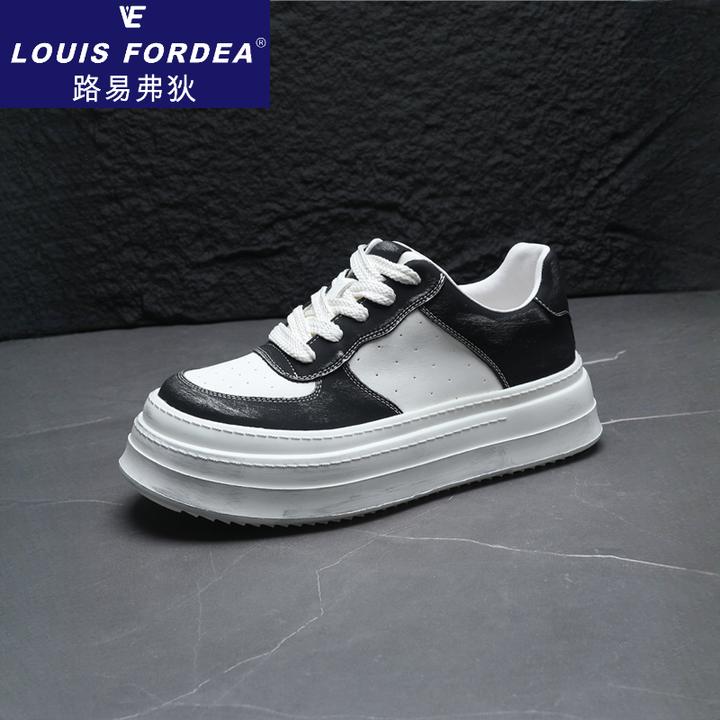 Louis Fordea/路易弗狄男鞋厚底透气小白鞋男士百透气男士低帮鞋