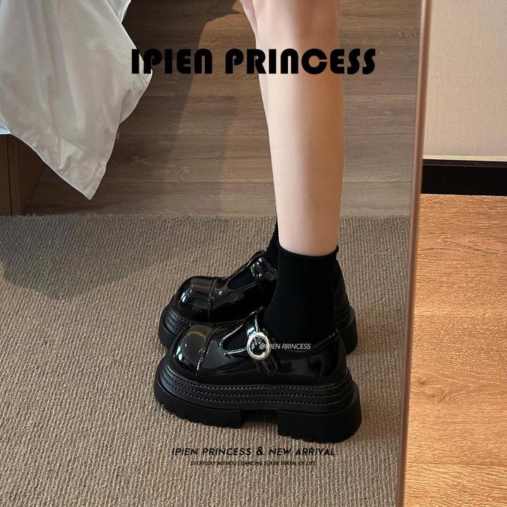 英伦风韩版百搭jk配裙子玛丽珍单鞋2025春季新款厚底增高小皮鞋女