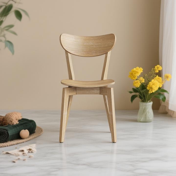 保丽家具原木实木餐桌椅北欧家用小户型侘寂餐椅学生餐饮商用宿舍