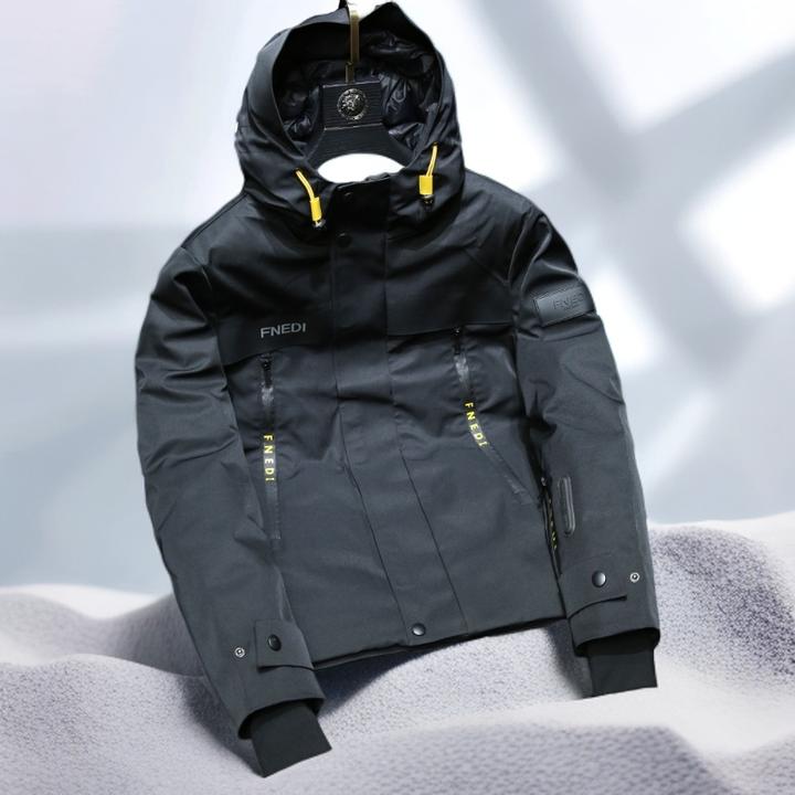 宾斯洛特潮牌羽绒服男时尚休闲保暖防寒服冬季新款男士连帽外套潮