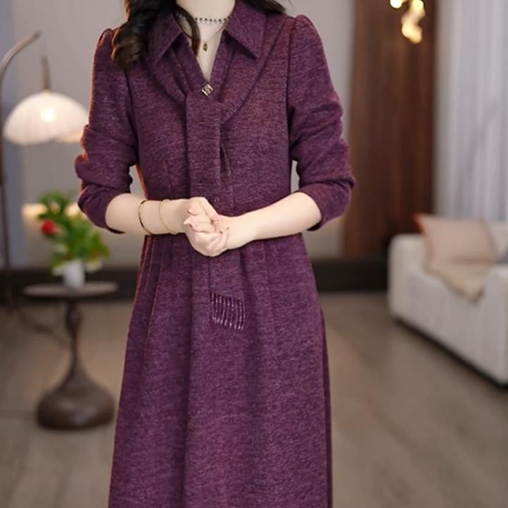 B167【连衣裙】2025秋季新款高贵时尚干练修身显瘦减龄休闲连衣裙