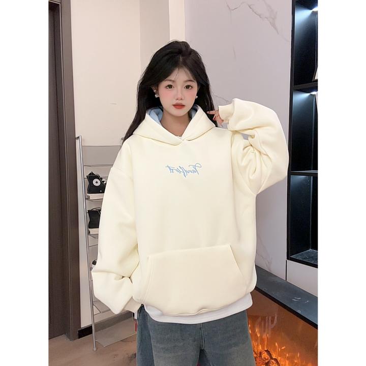 HandSeven美式复古情侣连帽卫衣长袖休闲情侣宽松外套男款春秋女