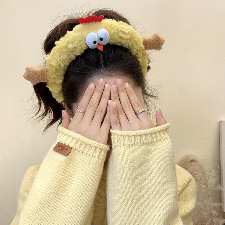 少女韩版搞怪毛绒黄色鸡崽发箍冬季保暖可爱女款头饰合材质原创