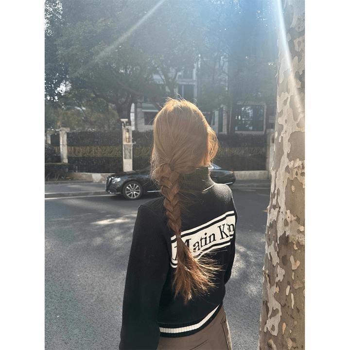 外套女法式文艺舒适显瘦洋气针织开衫短款拉链毛衣高级感长袖上衣