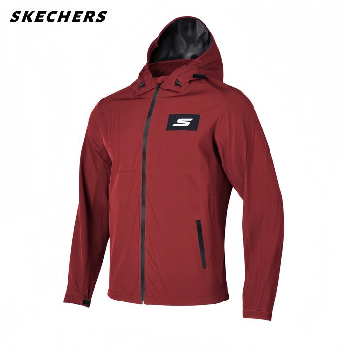 SKECHERS/斯凯奇N100户外冲锋衣透气立体剪裁情侣连帽运动风衣