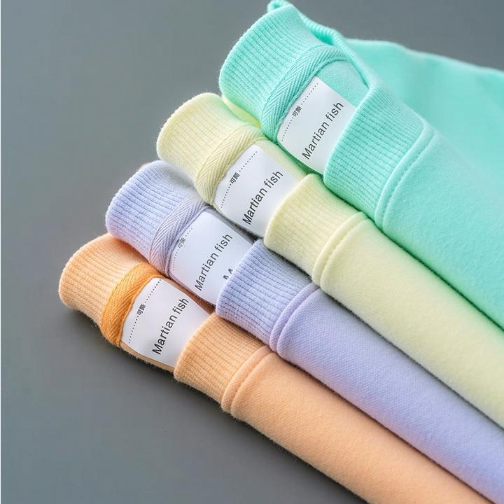 马卡龙糖果色OverSize圆领套头卫衣女学生 韩版纯色宽松情侣卫衣