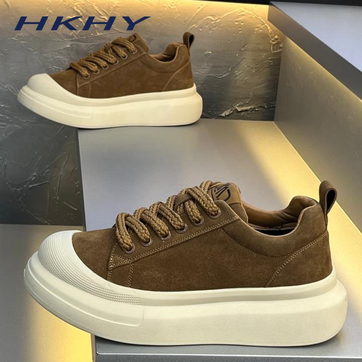 HKHY低帮男潮鞋2025时尚休闲鞋透气厚底舒适潮流运动百搭韩男士
