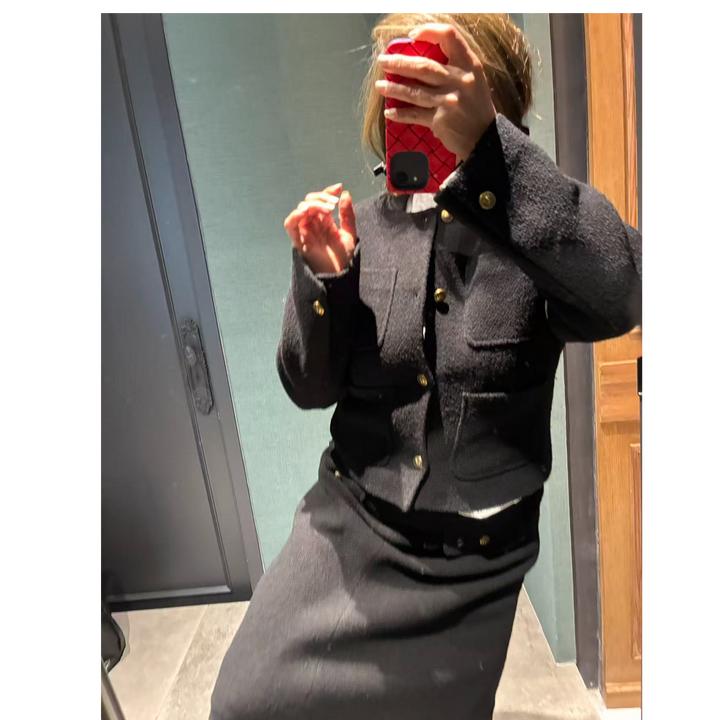 COCOLINDA | 绵羊毛立领名媛短款外套C3614