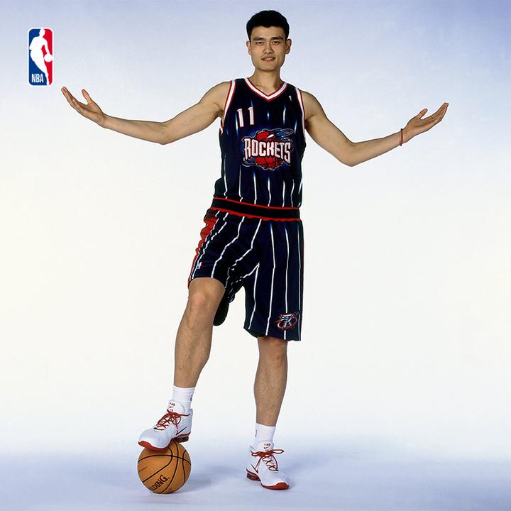 NBA-Mitchellness复古球衣SW 火箭 姚明2002-03赛季客场