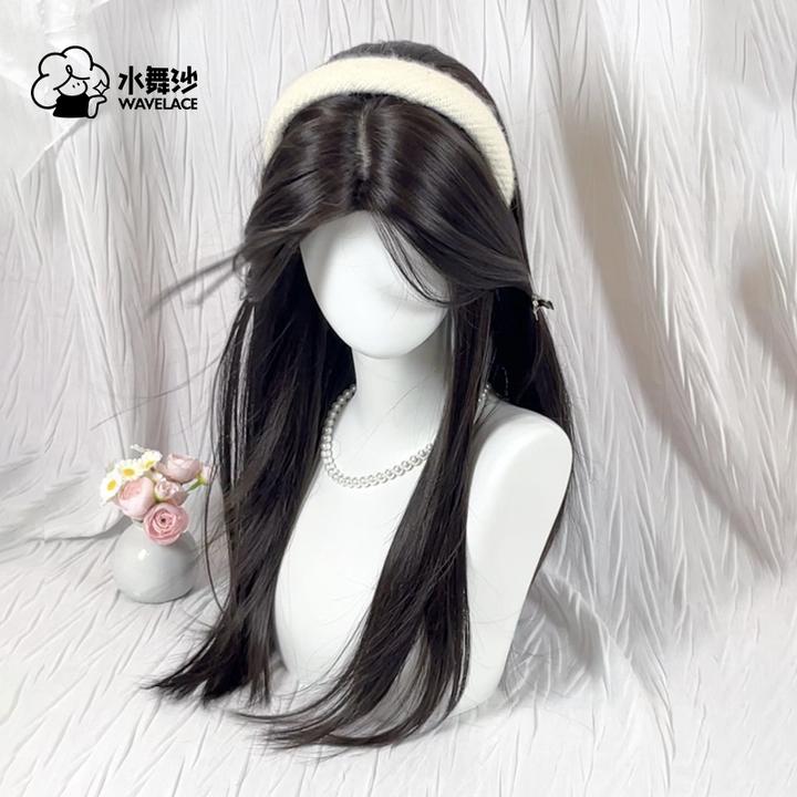 【怦然心动】水舞沙初恋中分黑长直氛围感日常整顶Lolita仿真假发