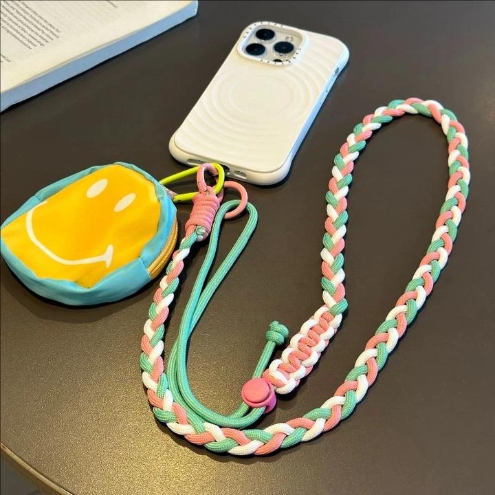 多巴胺配色手机壳挂绳可调节斜挎便携挂件收纳包多功能防丢挂链女