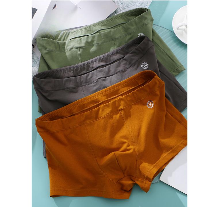 贾鲁萨加高端时尚冬季男士简约纯棉透气纯色运动中腰平角内裤