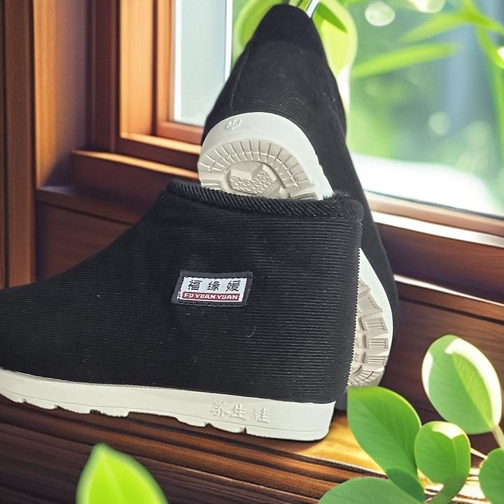 手工棉鞋舒适保暖防滑耐磨居家户外办公男女款黑色棉鞋