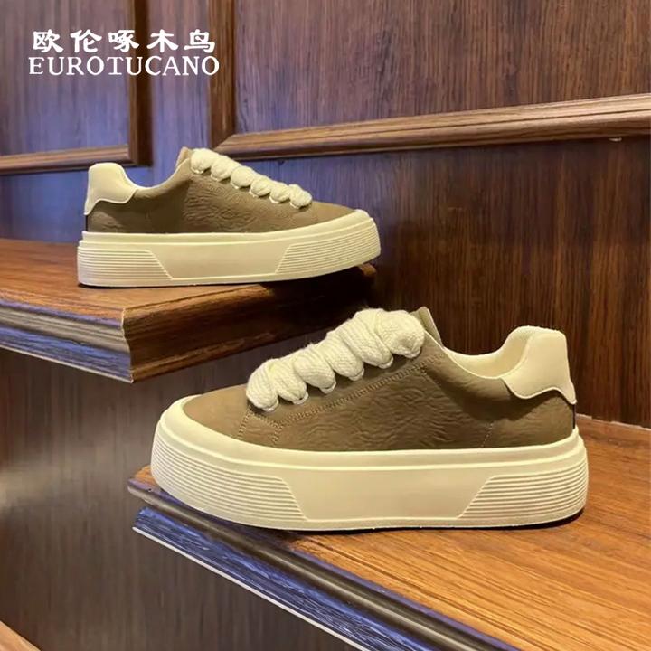 欧伦啄木鸟EUROTUCANO男鞋厚底增高鞋子低帮百搭板鞋休闲运动鞋