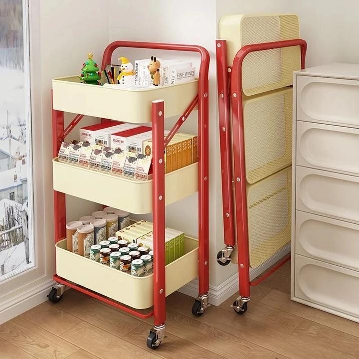 免安装家用小推车置物架碳钢可移动客厅厨房储物多层零食收纳架