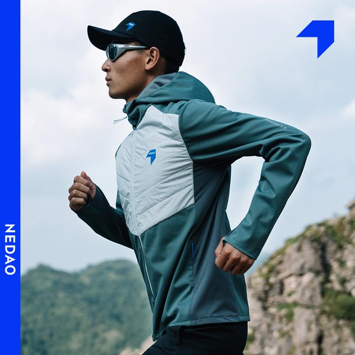 内道撞色拼接带帽软壳男女透气马拉松训练比赛跑步外套