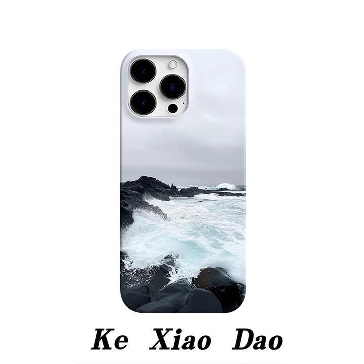 海岸风景手机壳艺术14创意苹果iphone16pro1513简约ins不撞款插画