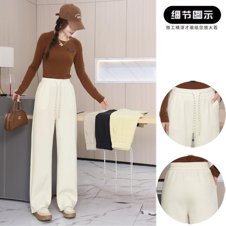 h2025早春新款气质阔腿长裤高腰显瘦气质女裤休闲阔腿裤9901Q