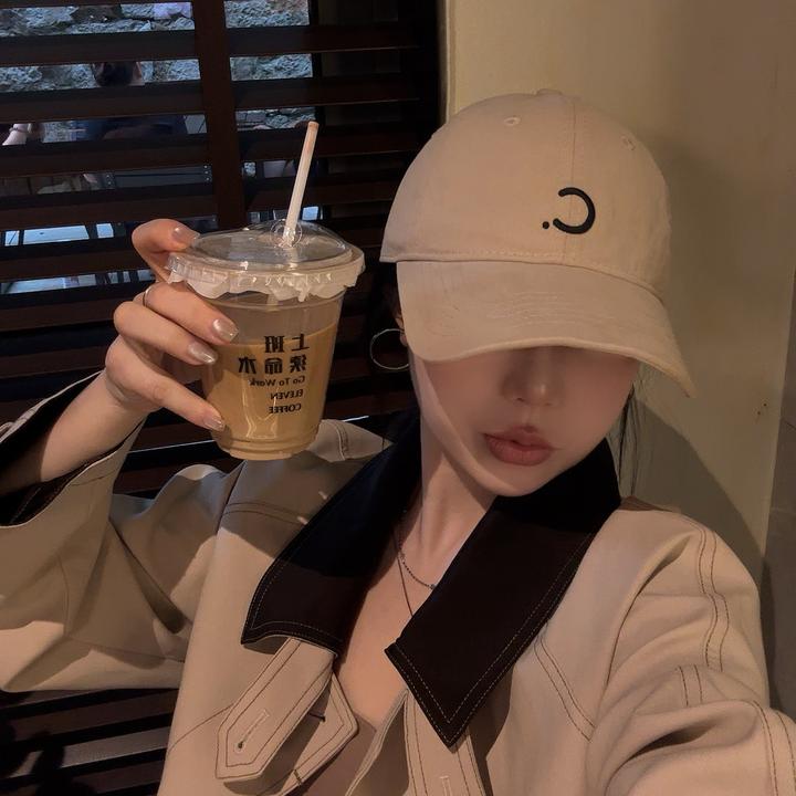 太一简约字母C标棒球帽秋季新款软顶大头围百搭运动显脸小鸭舌帽