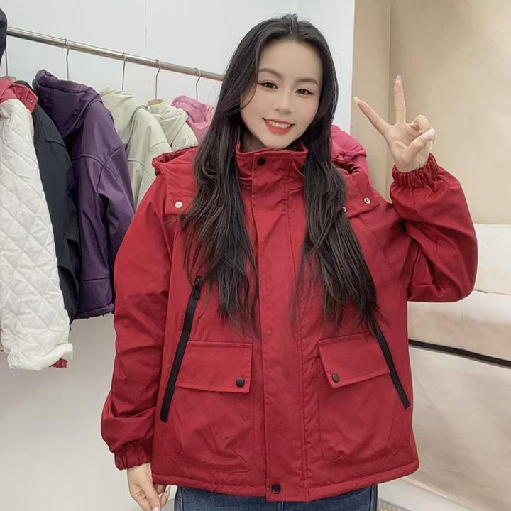 【圣诞专版】小个子宽松短款加绒加厚冬季通勤风短外套防风保暖免烫