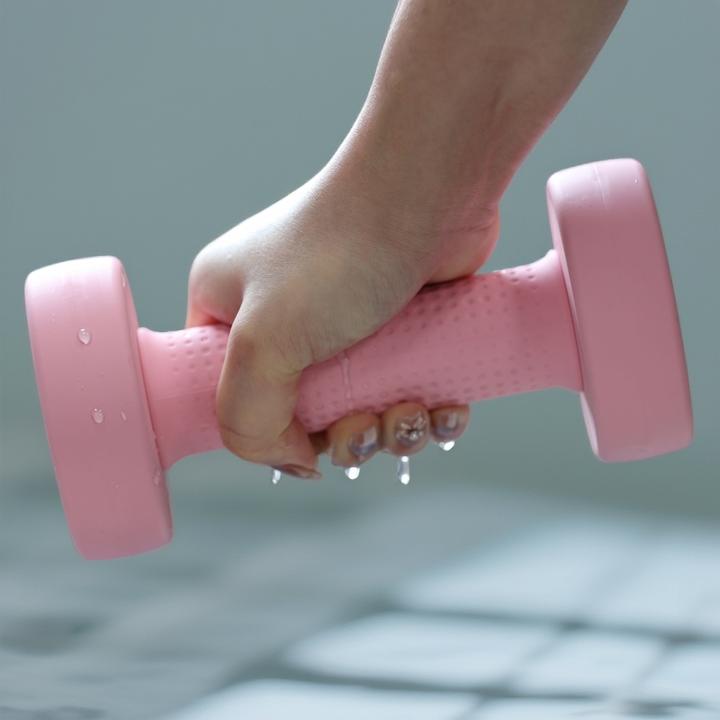 粉色不磨手哑铃硅胶哑铃硅胶包家用健身哑铃男女通用居家小哑铃