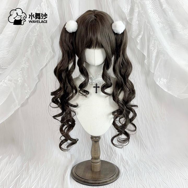 【双咬绒球】水舞沙虎口夹双马尾长卷发少萝jk假发仿真人假发套