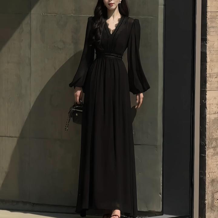 La Chapelle/拉夏贝尔【夜曲】25秋新禅意气质时尚显瘦连衣裙 10576