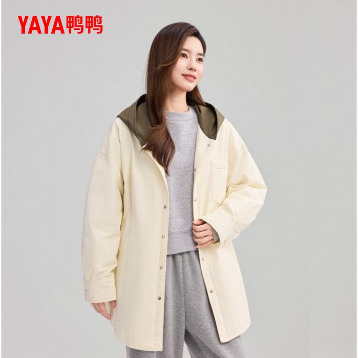 YAYA/鸭鸭秋冬新款休闲时尚潮流多巴胺女羽绒服外套YE5A601201E