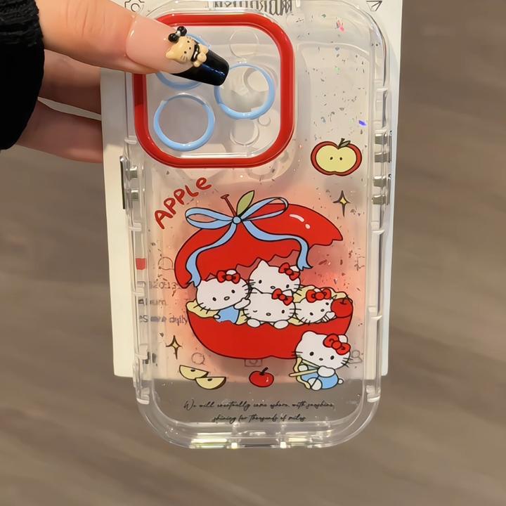 适用16pro苹果闪粉奶油壳15华为p手机壳防摔苹果里的kitty小米15