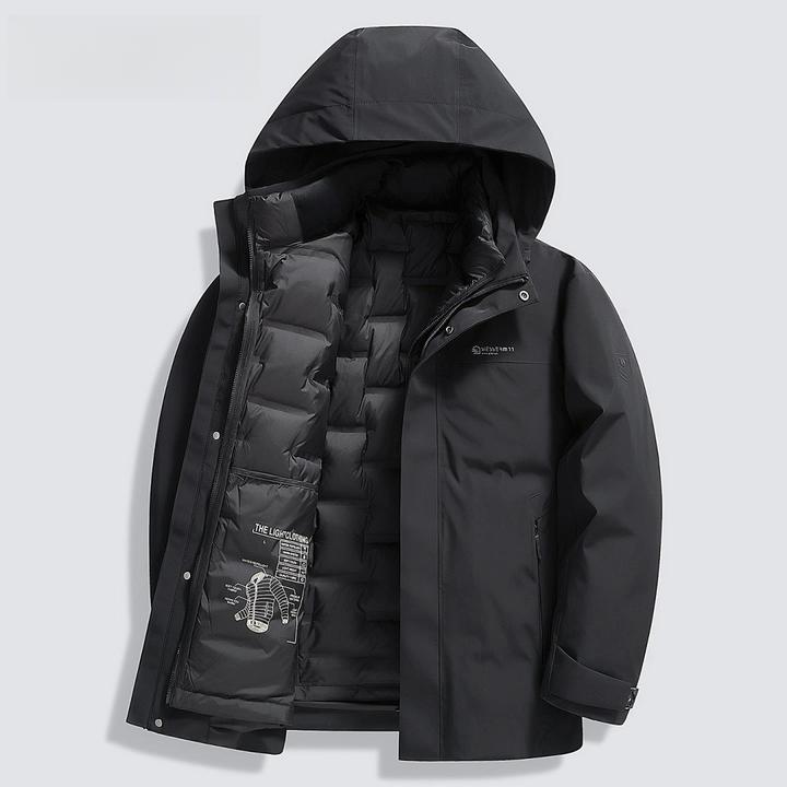 2025冬季新款男士潮流可拆内胆羽绒服男短款填充鸭绒保暖外套上衣