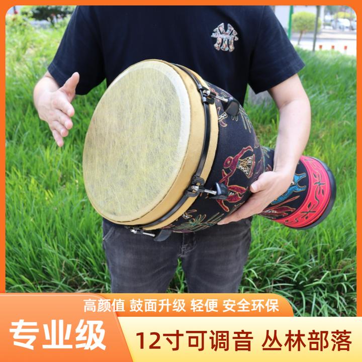 丛林部落高品质12寸机械调音金丝皮手鼓初学者入门专业演奏非洲鼓