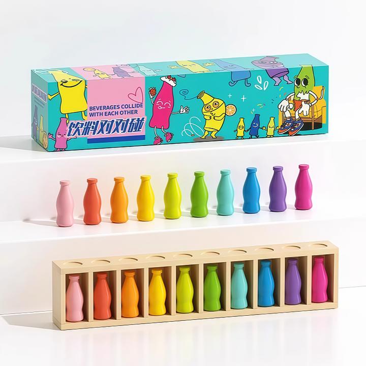 猜瓶子记忆力逻辑思维训练桌面游戏亲子互动益智玩具颜色配对