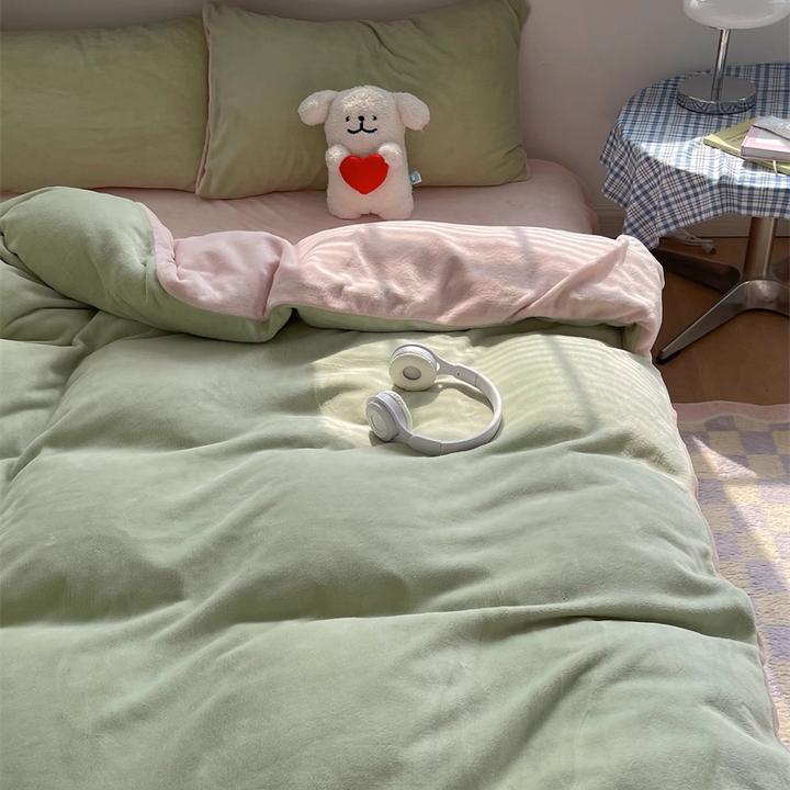 牛奶绒床上加绒加厚双面四件套绒防寒珊瑚绒床单被套4毛绒秋冬季