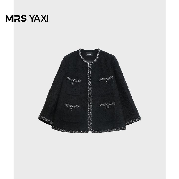 Mrsyaxi经典马海毛小香风宾霸内里短款外套YX4092009