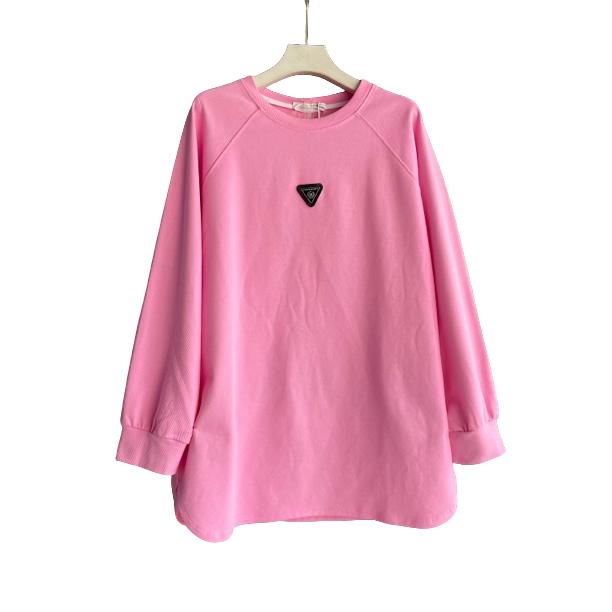 长袖烫印防静电中长款T恤韩版女士休闲大版春季大衫