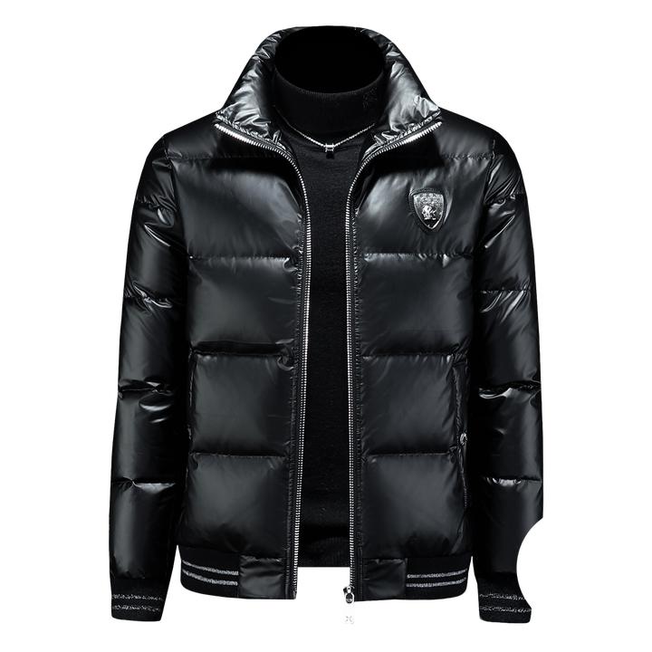 贾鲁萨加高端时尚冬季高级感亮面羽绒服男士潮牌立领鸭绒保暖外套