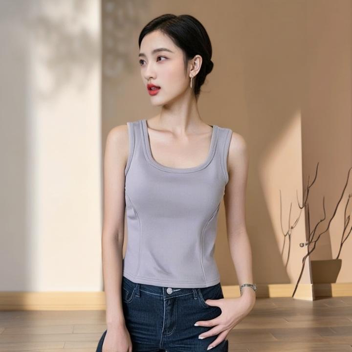 保暖背心女款带胸垫一体2025新款加绒加厚秋冬季打底内衣