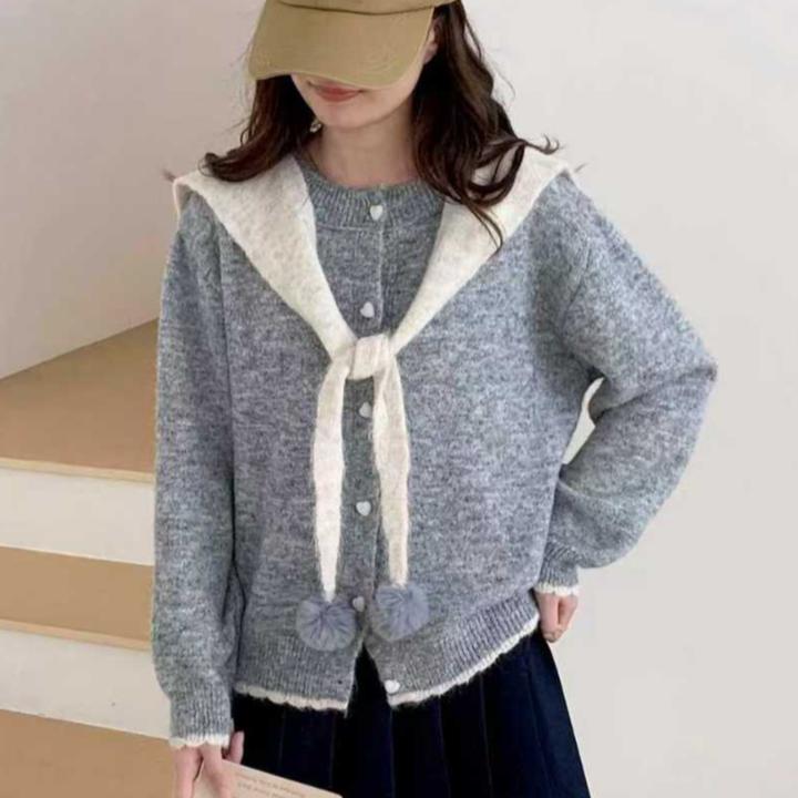 韩系针织开衫披肩毛衣外套女装秋冬外搭2025新款宽松时尚百搭上衣