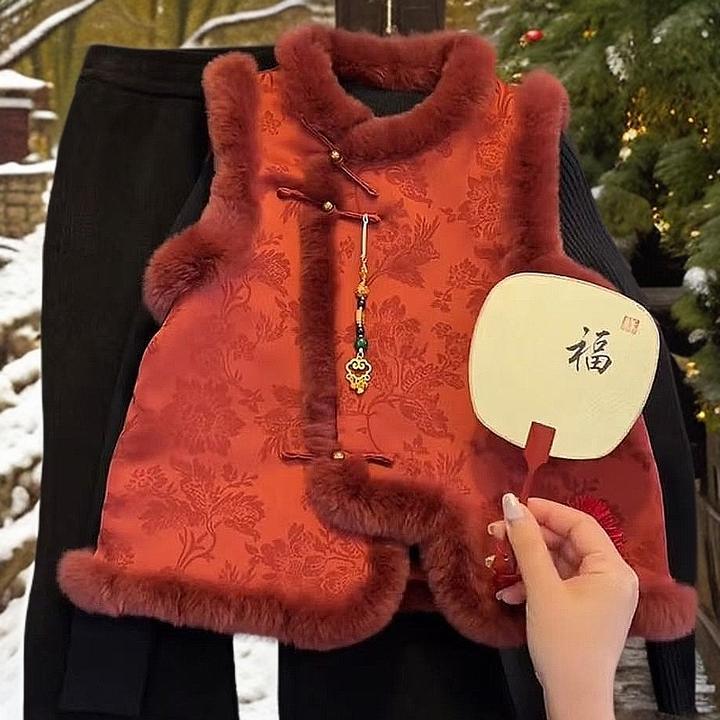 现货女童拜年服2025新款新中式冬装过年衣服儿童汉服旗袍童装唐装