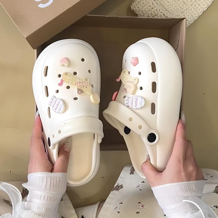 小猫diy洞洞鞋夏季网红时尚外穿厚底防滑可爱学生卡通凉拖鞋女款