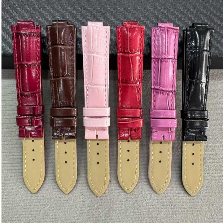 真皮表带 凸口适用蓝气球14/16/18/20/22mm 针扣牛皮腕带