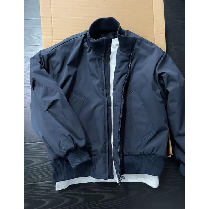 美式短款飞行夹克棉服男冬季立领廓形工装外套棒球服棉衣