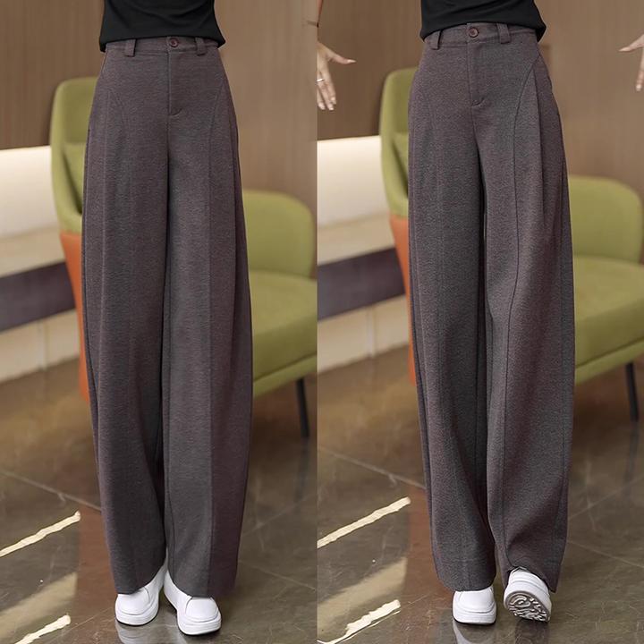 【羊绒贝斯裤】秋冬厚款~蚕 丝糯感垂感宽松显瘦高腰时尚百搭5888