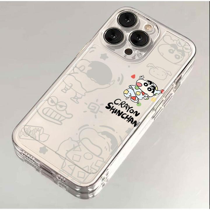 蜡笔小新适用iphone1615卡通手机壳苹果13透明12华为vivo小米oppo