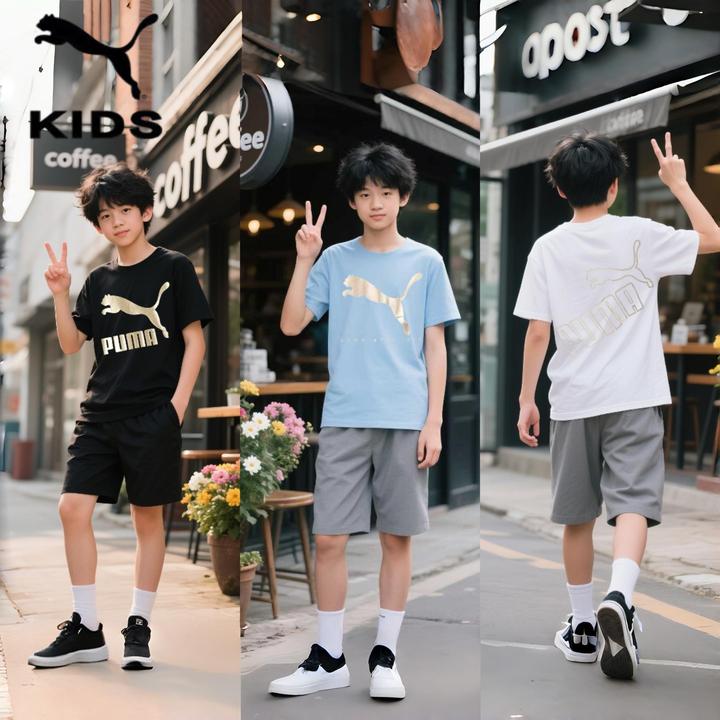 【儿童旗舰】彪马夏季新款儿童圆领经典金标短袖T恤353924117202+