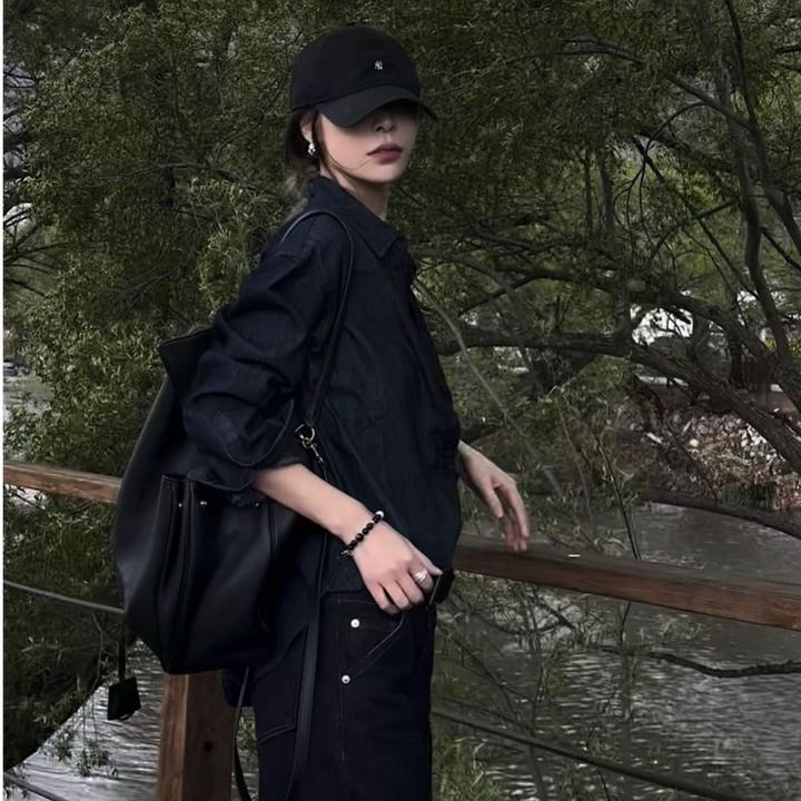 2025春季新款时尚宽松阔腿长裤气质显瘦洋气休闲百搭牛仔裤外穿女