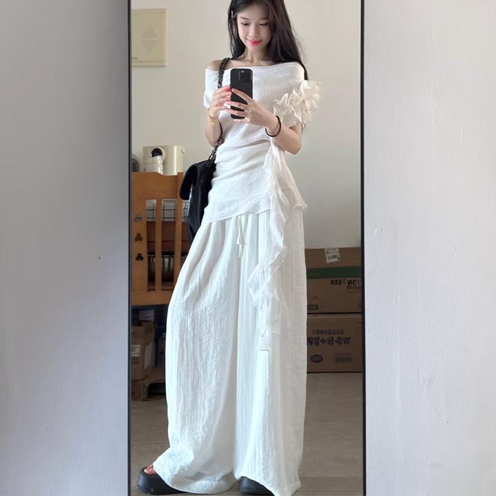 千金名媛贵系清冷感女装2025夏季流行爆款纯欲慵懒风套装气质网红