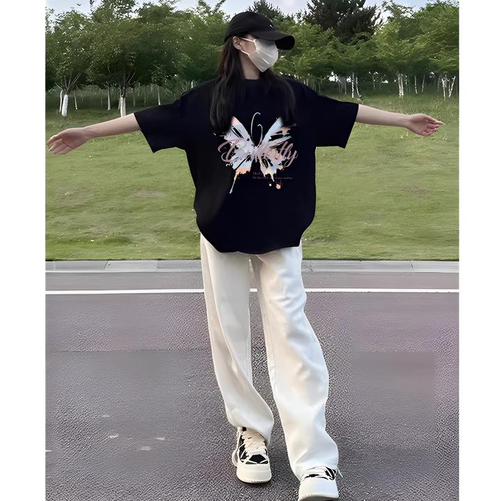 孕妇装上衣夏季2025新款纯棉夏装短袖t恤女中长款孕期洋气遮孕肚